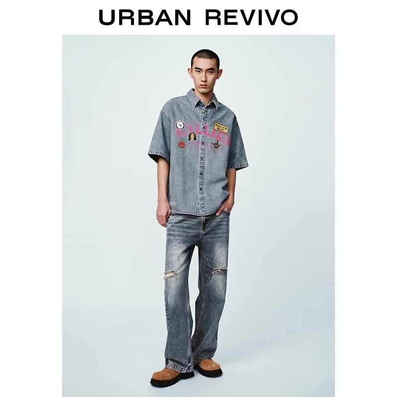 

Мужские джинсы UR 2025 Осень Ретро Вареные Потертые Широкие 30