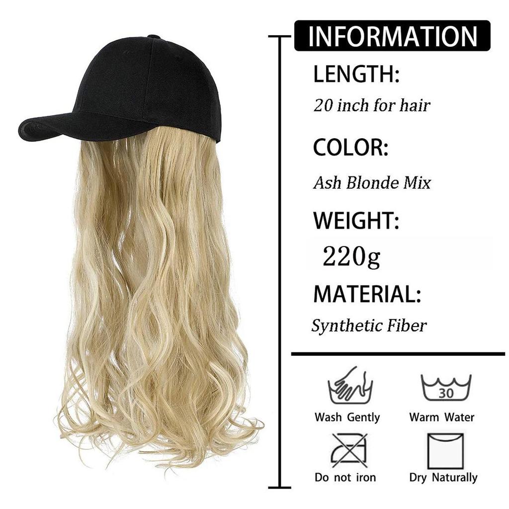 Wig Hat One Piece Women's Large Wavy Long Curly Hair Duckbill Cap Baseball Cap Synthetic Fiber Wig Baseball Cap KTB