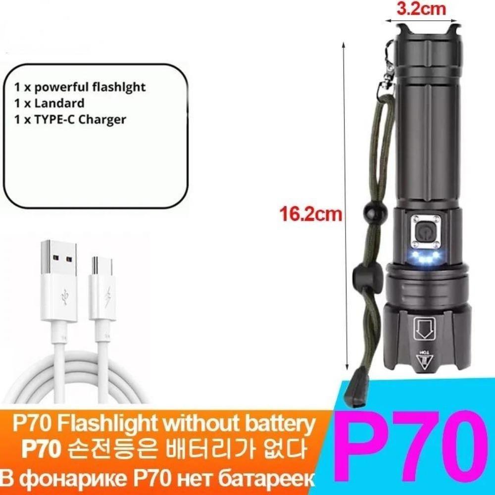 

Мощный фонарик USB перезаряжаемый масштабируемый аварийный фонарь супер яркий прожектор дальнего действия тактический фонарь для кемпинга Without battery