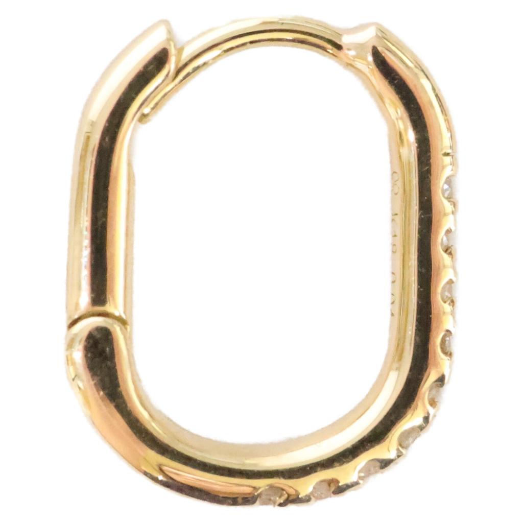 HIROTAKA [Excellent Condition] MH27GDEC K18 0.04 MANHATTAN Oblong Diamond Hoop, Single Ear earring S size Yellow GoldUsed
