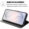 Coque pour Samsung Galaxy S26, Protection Anti-Rayures Antichoc Synthécuir Noir - 2 Verres Trempés