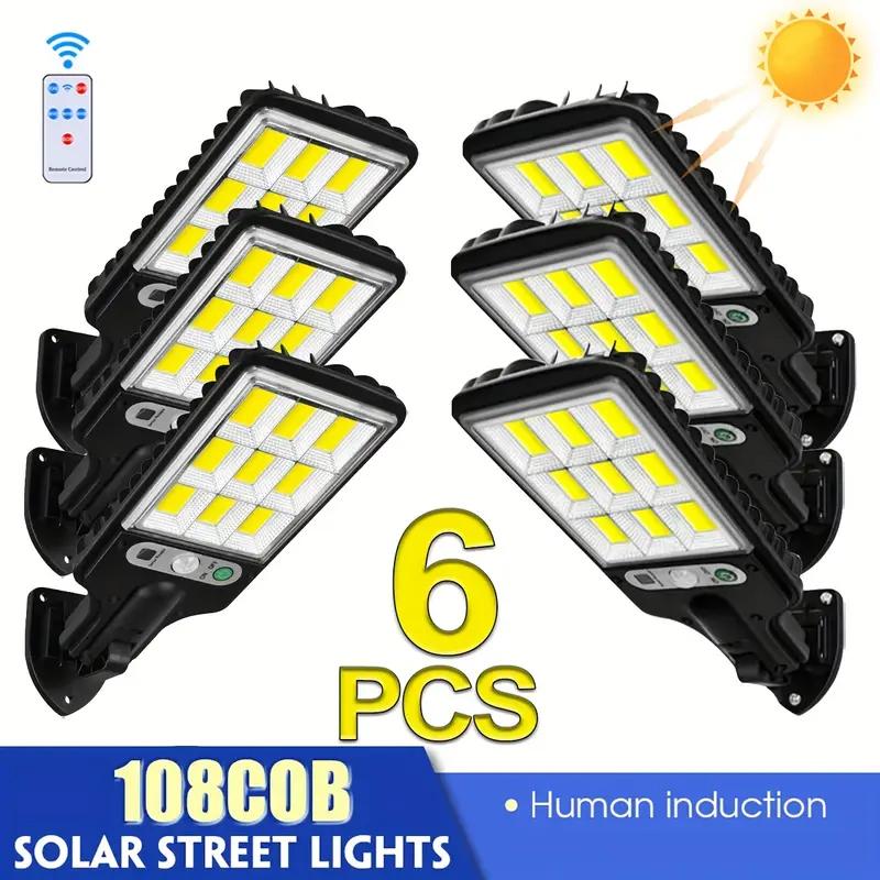 108COB Solar Street Lights Outdoor Waterproof Human Body Sensing Courtyard Garden Wall Household Lights Rural Road Wall Lights
