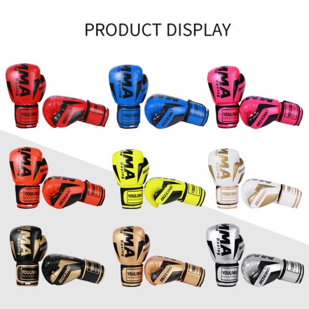 PU Leather Boxing Gloves Breathable Punching Training Gloves Protection Kickboxing Gloves  Sparring