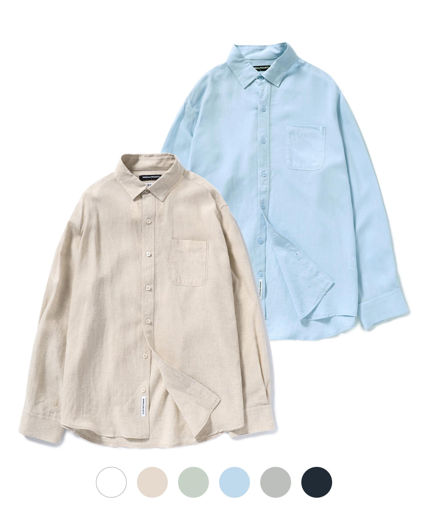 Minimal Project Minimal Wrinkle-Free Oversized Shirt Mls234 / 5 Colors White/Xl