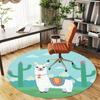 1pc llama cactus Round Chair mat Area Rug - Non-Slip, Floor Mat for Office, Bedroom, and Indoor Decor c1125390