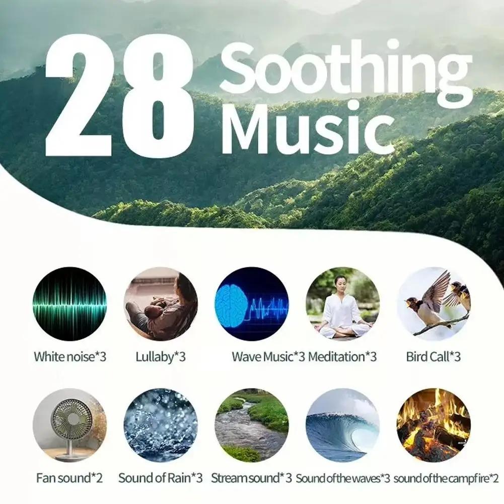 White Noise Sound Machine 28 Solfeggio Frequencies Rechargeable Portable Baby Sleep Machine Soothing Sounds Sleep Therapy Sound