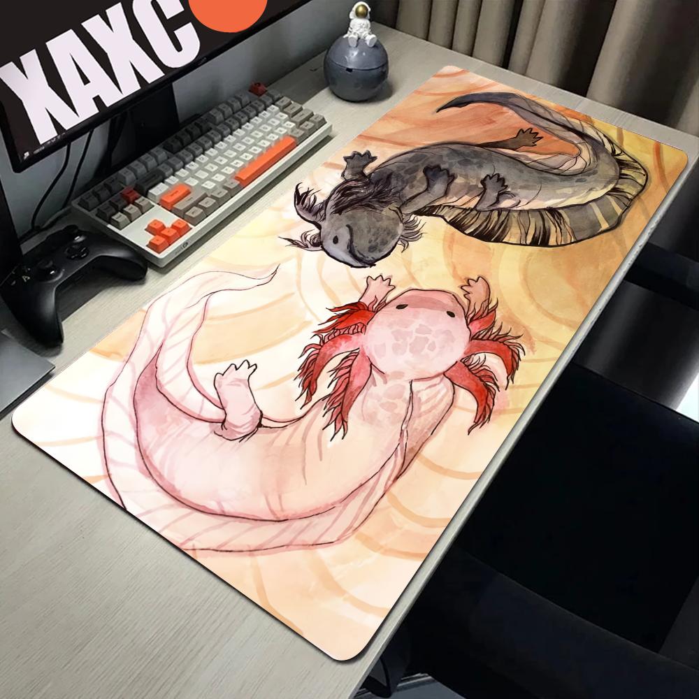 Cute Axolotl Design Aesthetic Large Gaming Mouse Pad Office Desk Mat Computer Keyboard Pad Nonslip Office Desk Decor Accessories