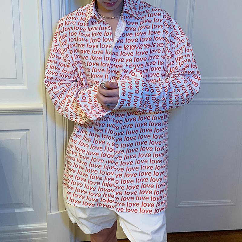 

INCERUN Мужские весенние рубашки с длинным рукавом и принтом на пуговицах, свободные топы с лацканами 2XL оранжевый