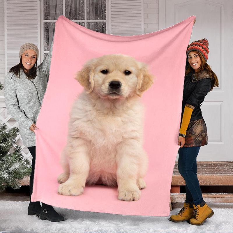 1PC Dog cute printed blanket, all season lightweight home office outdoor nap multifunctional blanket A10