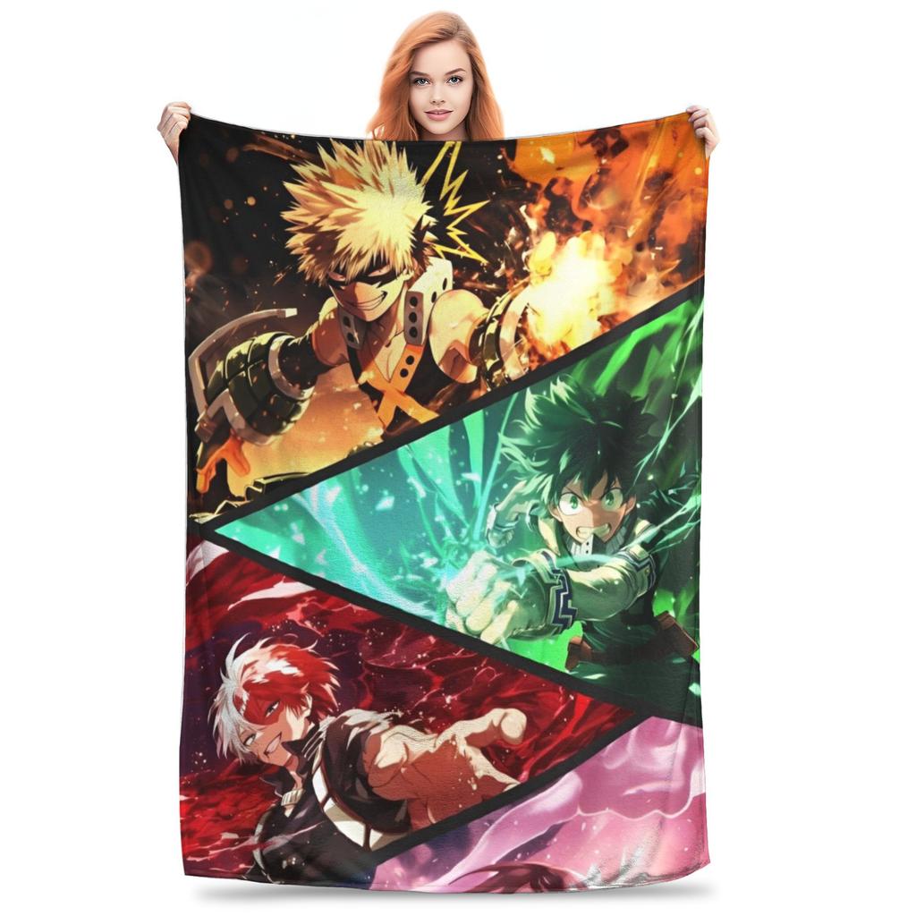My Hero Academia Decke Liebst du Bakugou wirklich Wolldecken Sommer Klimaanlage Dekoration Weiche Warme Tagesdecke,