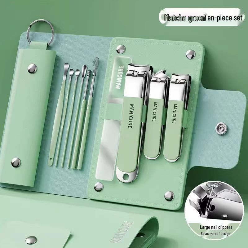 10-teiliges Anti-Spritz-Pediküre-Nagelknipser-Set - Präzise deutsche Handwerkskunst, Große Größe, Ideal für Nagelkunst