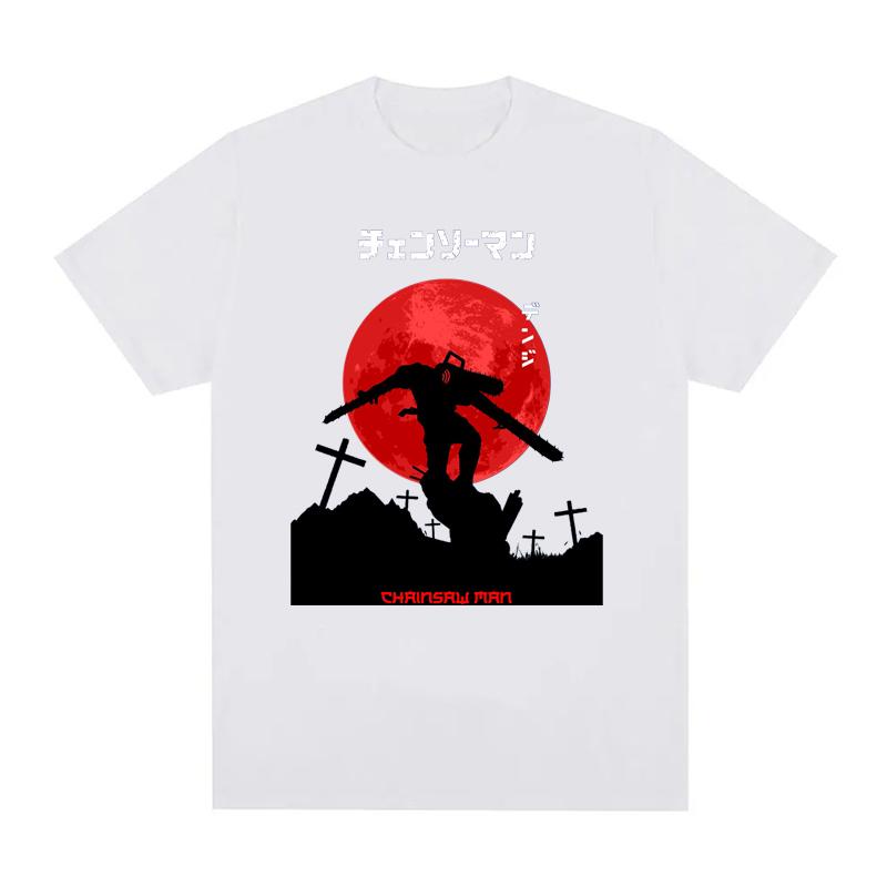 Japanese Anime Chainsaw Man T-shirts 100% Cotton Unisex Tees  EU Size  Manga Graphic Print Short-Sleeve Harajuku Tops