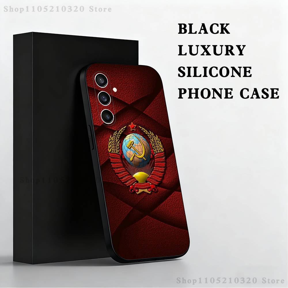

Soviet Art Medal Phone Case For Samsung S 25,24,23,22,30,21,10,9,Ultra,Plus,Lite,FE,4,5 G Black Soft Case SamsungS8