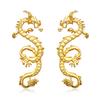 Exaggerated Dragon Shaped Drop Earrings Gold Tone Statement Earrings for Women Bold Fashion Jewelry