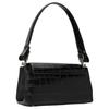 VIVIENNE WESTWOOD Hazel Magnetic Flap Crocodile Embossed Leather Underarm Bag Baguette Shoulder Tote Women Bags Black 42020005L001HN401
