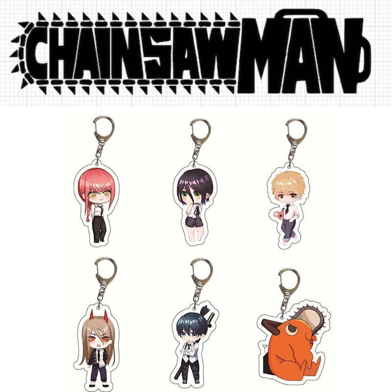 Chainsaw Man Acrylic Keychain Double Sided Printing Cartoon Character Bag Pendant