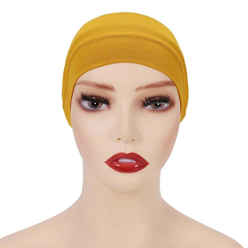Weiß Beige Rot Grau Damen Innen Hijab Kappe Muslimischer Turban Islamische Unterkappe Weibliches Stirnband Turbante Mujer