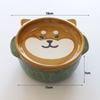 ZISIZ Cute Ceramic Pet Bowl with Lid