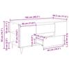 Coffee Table Black Oak Effect 102 x 44.5 x 50 cm