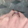 Huitan Unique Red/White Cubic Zirconia Ring for Women CopperColor Brilliant Lady's Finger Ring Fancy Gift Wedding Trend Jewelry