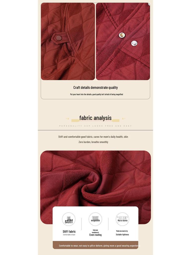 New Autumn/Winter Plus Size Lapel Jacket for Middle-Aged & Elderly Women - Casual Fashion
