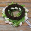Artificial Flowers Tulip Wreath White Spring In The Summer Wedding Decoration Wall Hanging Home Party Simulation Garland
