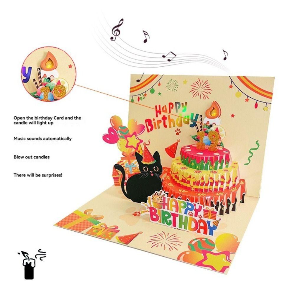 

Листівка з днем ​​народження, що надувається, з музикою та світлом. Подарунки на день народження для мами та тата