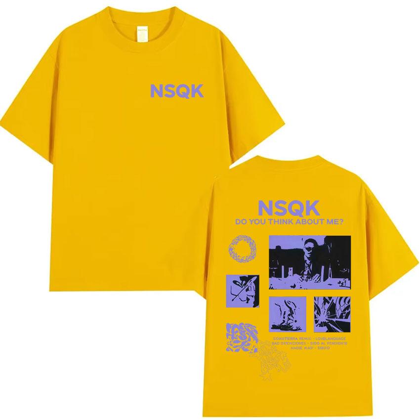 Rapper Nsqk Tour Do You Think about Me Harajuku Print Tshirt Hipster Mens Oversized Tee Shirt High Quality Loose Pop Y2K Tshrit