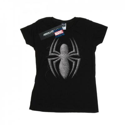 Camiseta feminina/feminina de algodão com logotipo da Web do Homem-Aranha