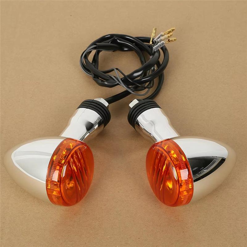Amber 10Mm Universal Motorcycle Turn Signals For Suzuki Honda Kawasaki Cruiser Boulevard M109R VRZ1800