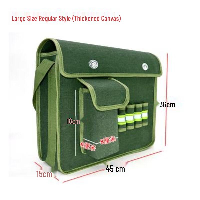 Brangdy Canvas Tool Bag with Water Bottle Holder