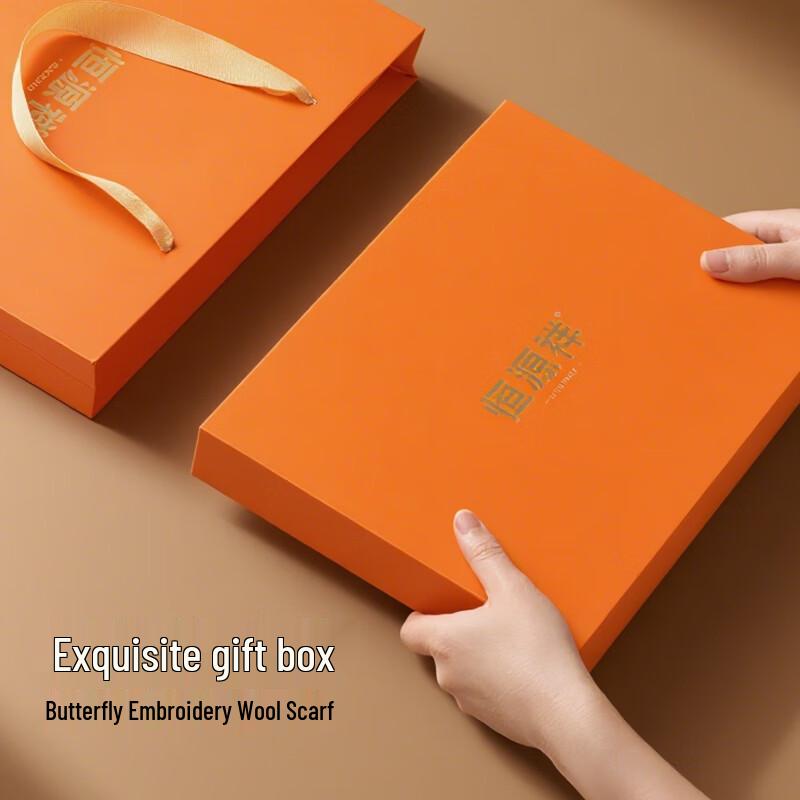 Hengyuanxiang Women's 100% Wool Embroidered Scarf & Shawl