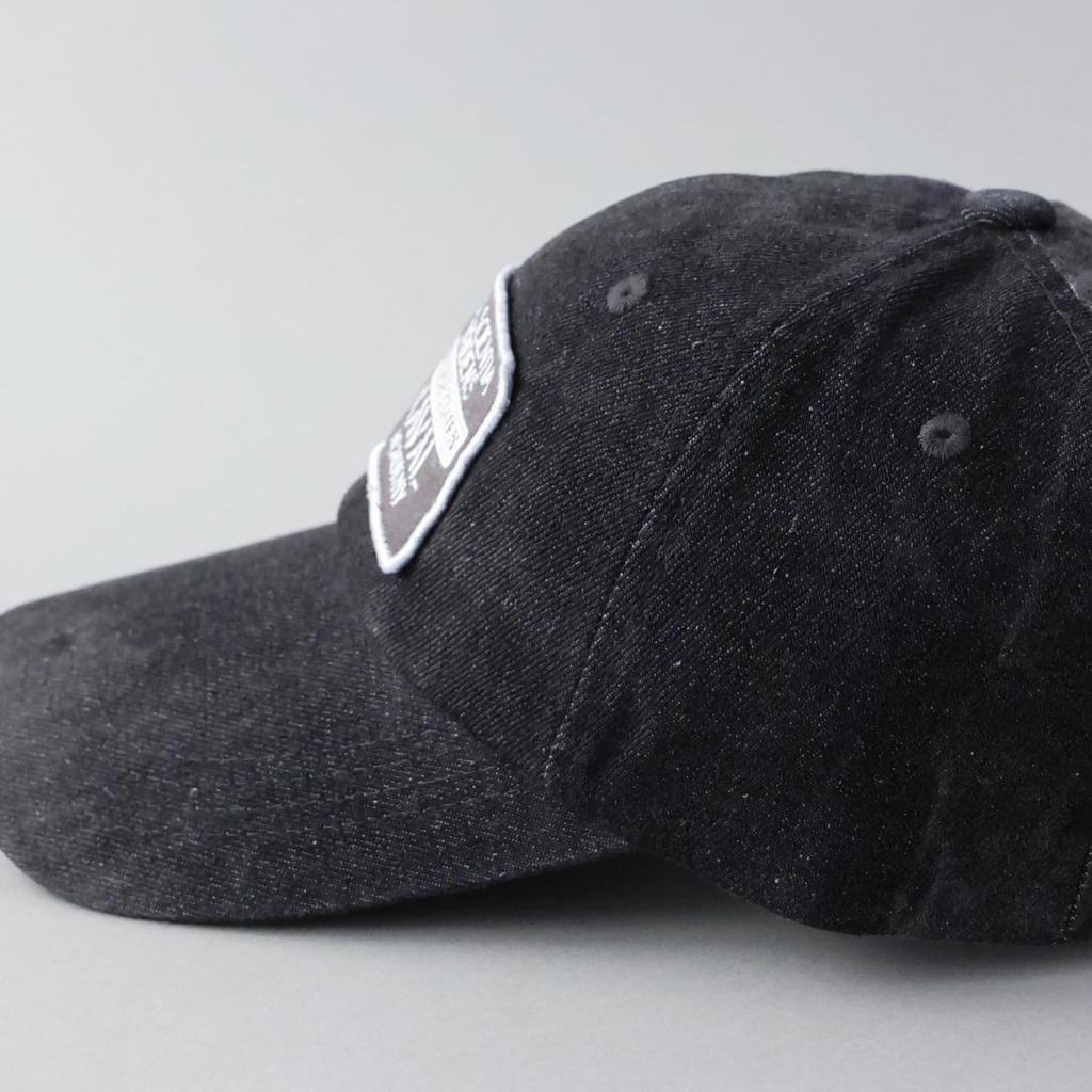 Military faded denim low cap with American summer baseball 068 [AVIREX] embroidery, men's MA-1 hat, casual, cap, black,