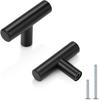 2 Inch Cabinet Pulls Matte Black Stainless Steel Kitchen Drawer Pulls Cupboard Handle T Round bar Cabinet Handles