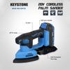 20V Cordless Random Orbit Sander Kit Detail Orbital Sander with 10 Pcs Sandpapers 2.0Ah Lithium