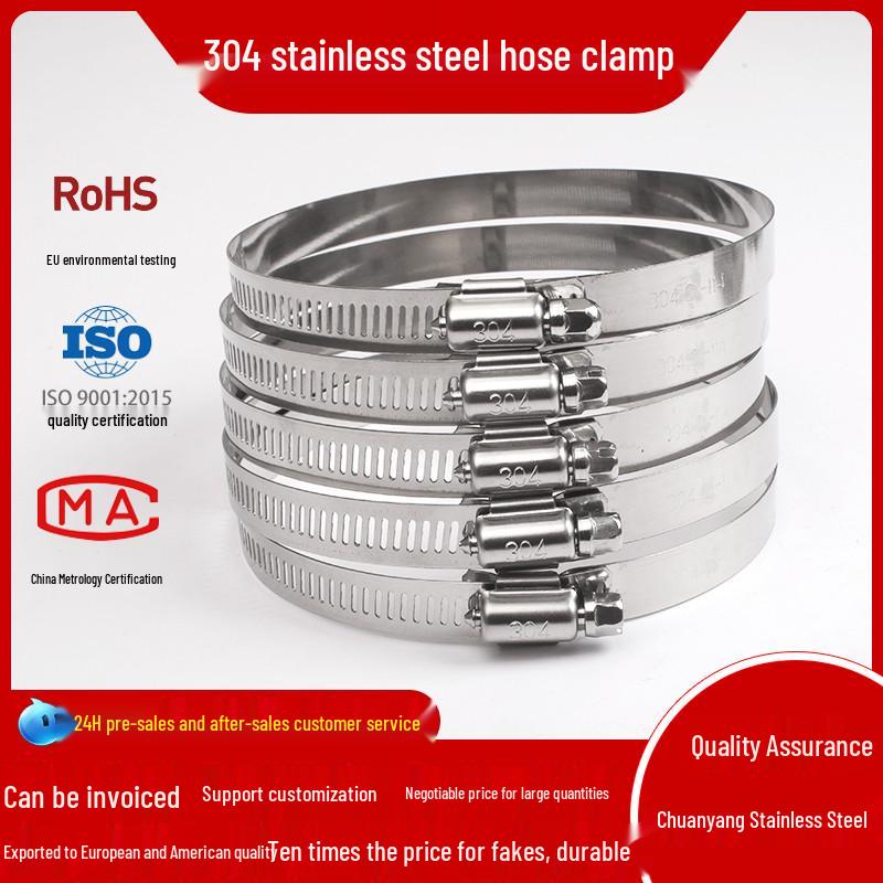 304 Rostfritt Stål Slangklämma Ring Rörklämma Koppling Fästsspänne