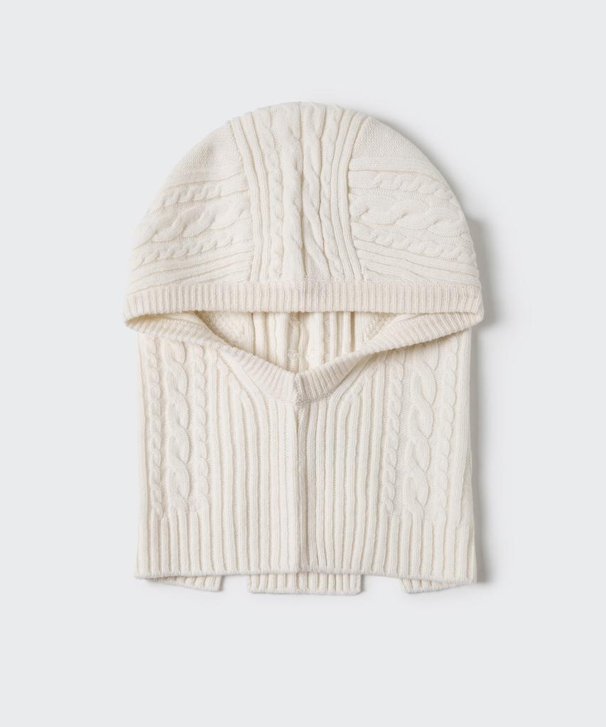 MUSINSA STANDARD Lambswool Cable Knit Balaclava [Ivory]