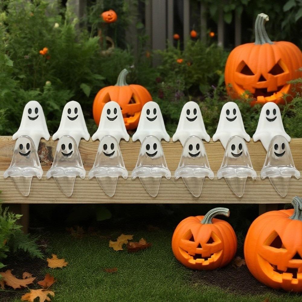 20pcs Sitting Pose Joy Garden Ghost Ornament Halloween Ghost Statue Decorations  Desktop Decoration