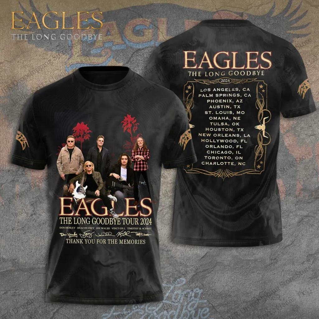 New Retro Rock Eagles Band 3d Print T-shirt Men Women Fashion Hip Hop Casual Short Sleeve Tops Tees Kids Tshirt Album Clothing
