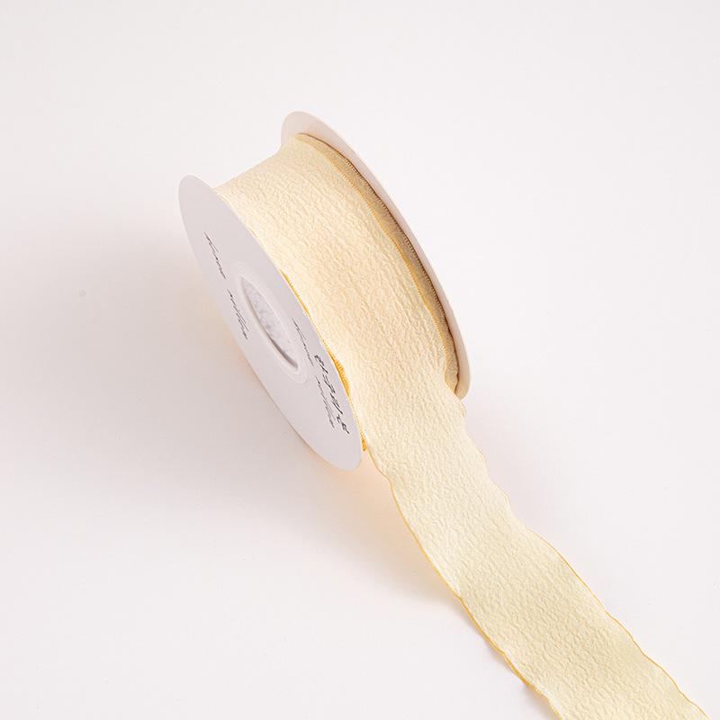 1roll Boho Chic Pleated Ribbon with Lotus Leaf Edge Fabric Gift Wrap Tie for Holiday Decorations, Perfect for Christmas