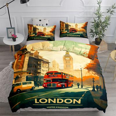 Rainny London Classic Duvet Cover Set King Queen Double Full Twin Single Size Bed Linen Set
