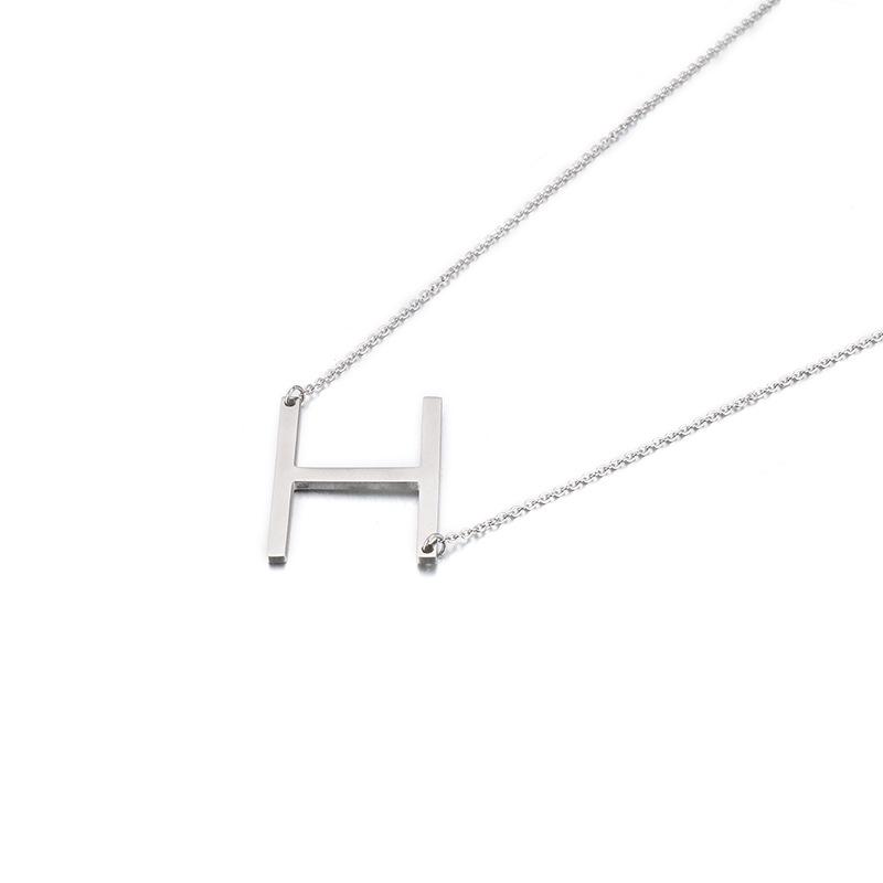 Kalen Clavicle Necklace: 26 English Letter Titanium Steel Necklace for Women - Simple and Elegant Design