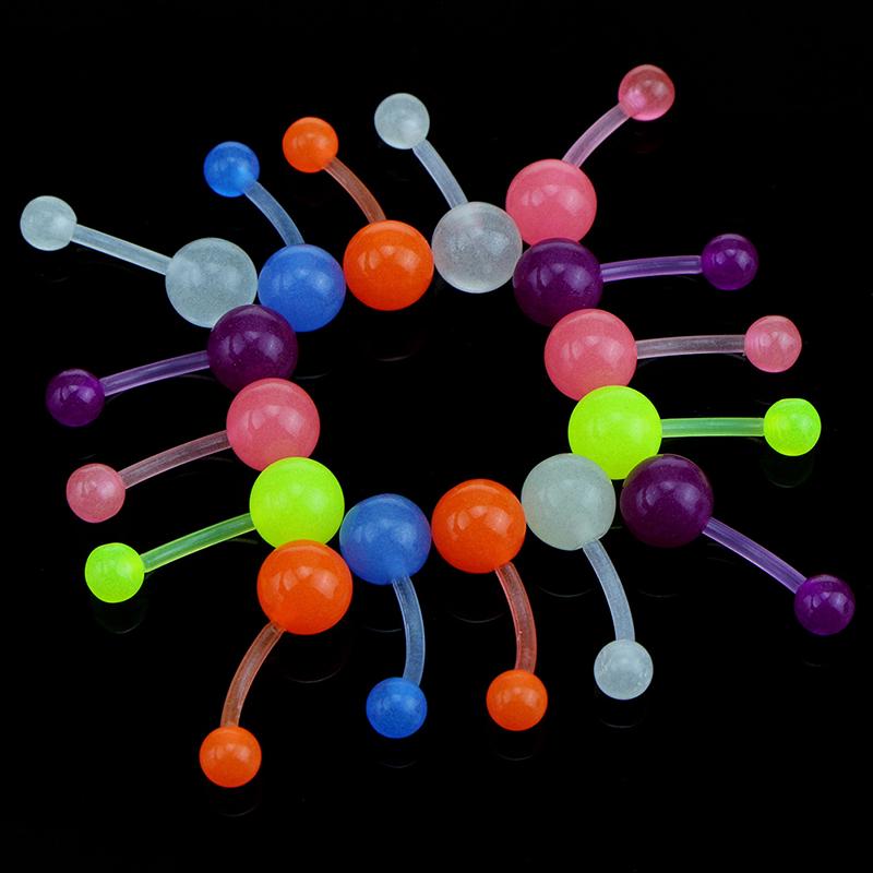 1Set leuchtende flexible Nabelpiercing-Ringe gemischter Bauchnabelpiercing-Körperschmuck