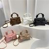 Women Simple Solid Color Bowknot Fashion Casual Crossbody Small Square Bag