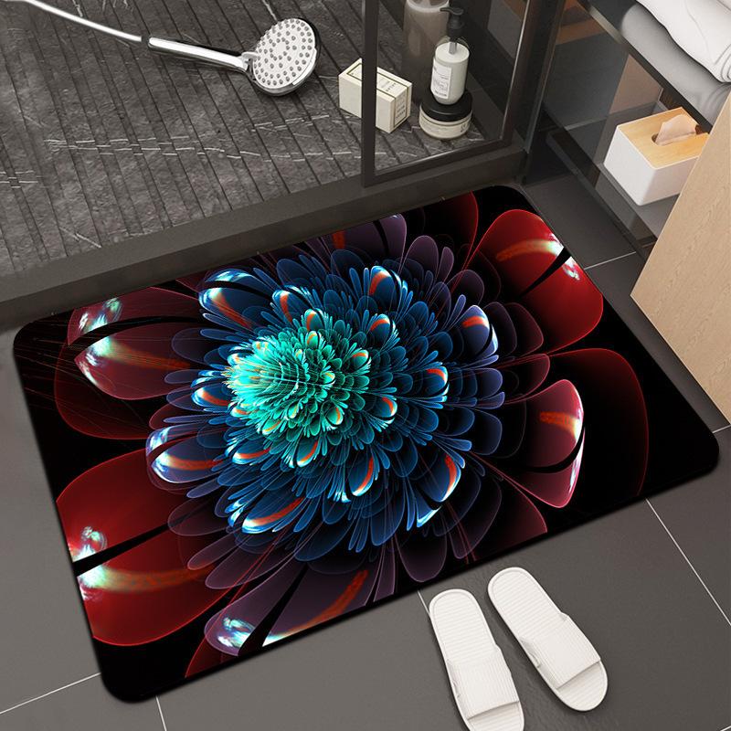 

3D Flower Floor Mat for Bathroom and Toilet Water Absorption Anti Slip Quick Drying Foot Mat 40 * 60cm