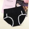 Plus Size Ladies Spring and Summer Lace Comfortable Pure Cotton High Bounce Non Mark Mid Waist Briefs