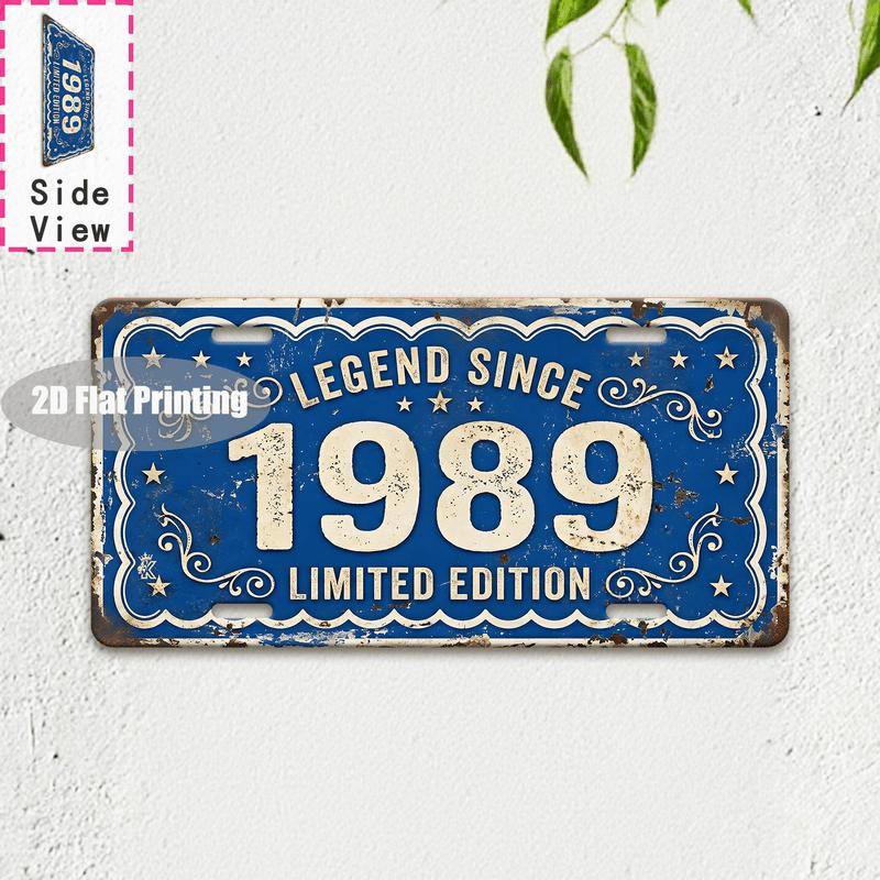 Tin Sign Vintage Durable Metal Plaque Wall Decor Home Office Bar Man Cave Gym City Coordinate Birth Year License Plate Wall