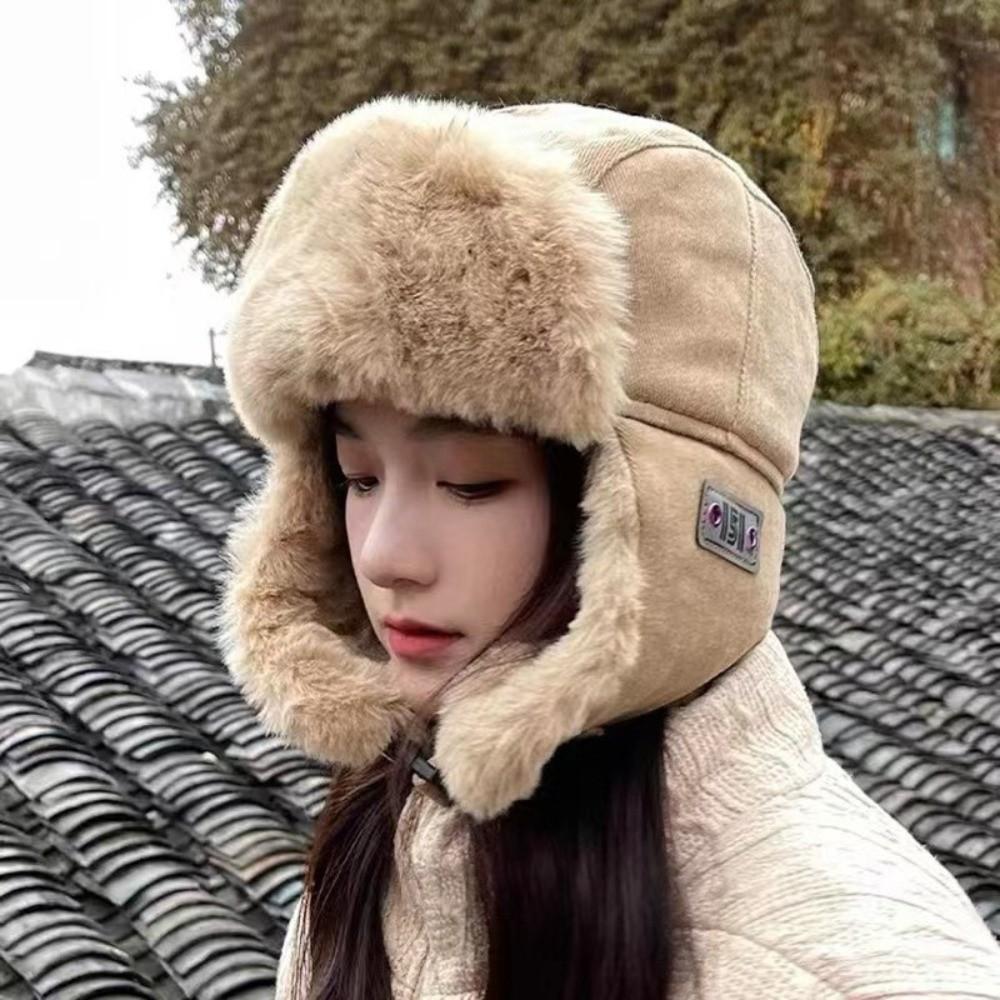 Faux Fur Winter Hat Thick Ear Protectors Hats Fashion Bomber Hat Male