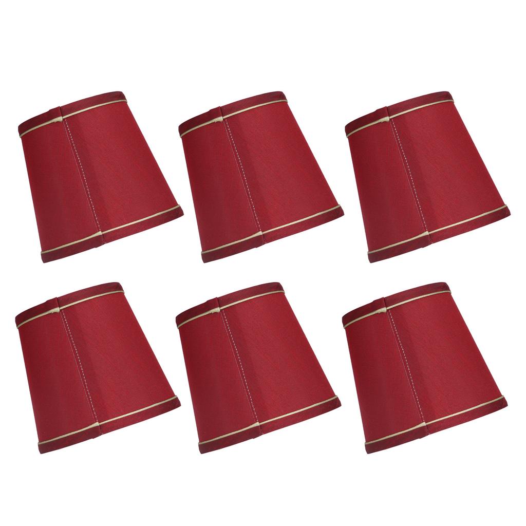 6PCS Fabric Lampshade Modern Simple Fabric Light Lampshade Phnom Penh Craftsmanship for E14 LampWine Red (PX43)