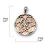 [World Accessories Carmelo] Seed of Life Divine Geometry Seed of Life Gibeon Meteorite Pendant Sterling Silver 925 Pink Gold